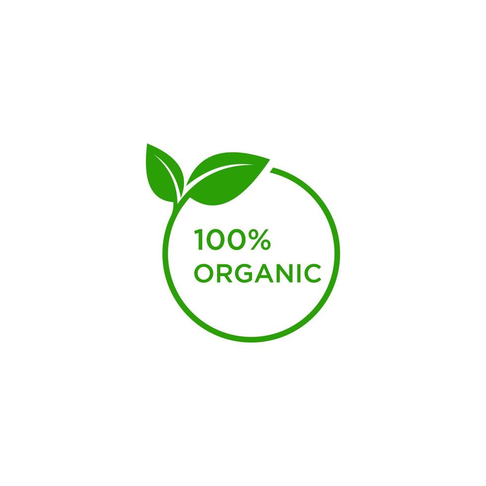 logo para productos orgánicos con hojas que reflejan orgánico y natural vector