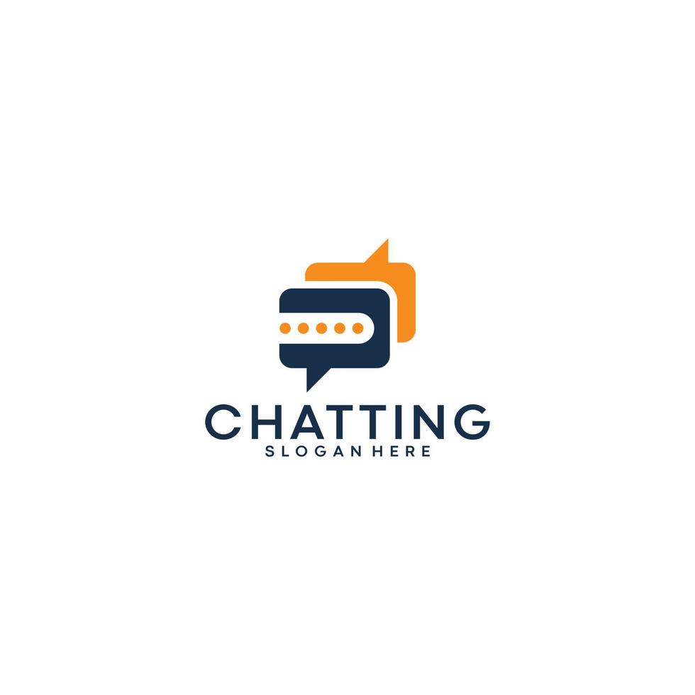 chatting logo template in white background vector