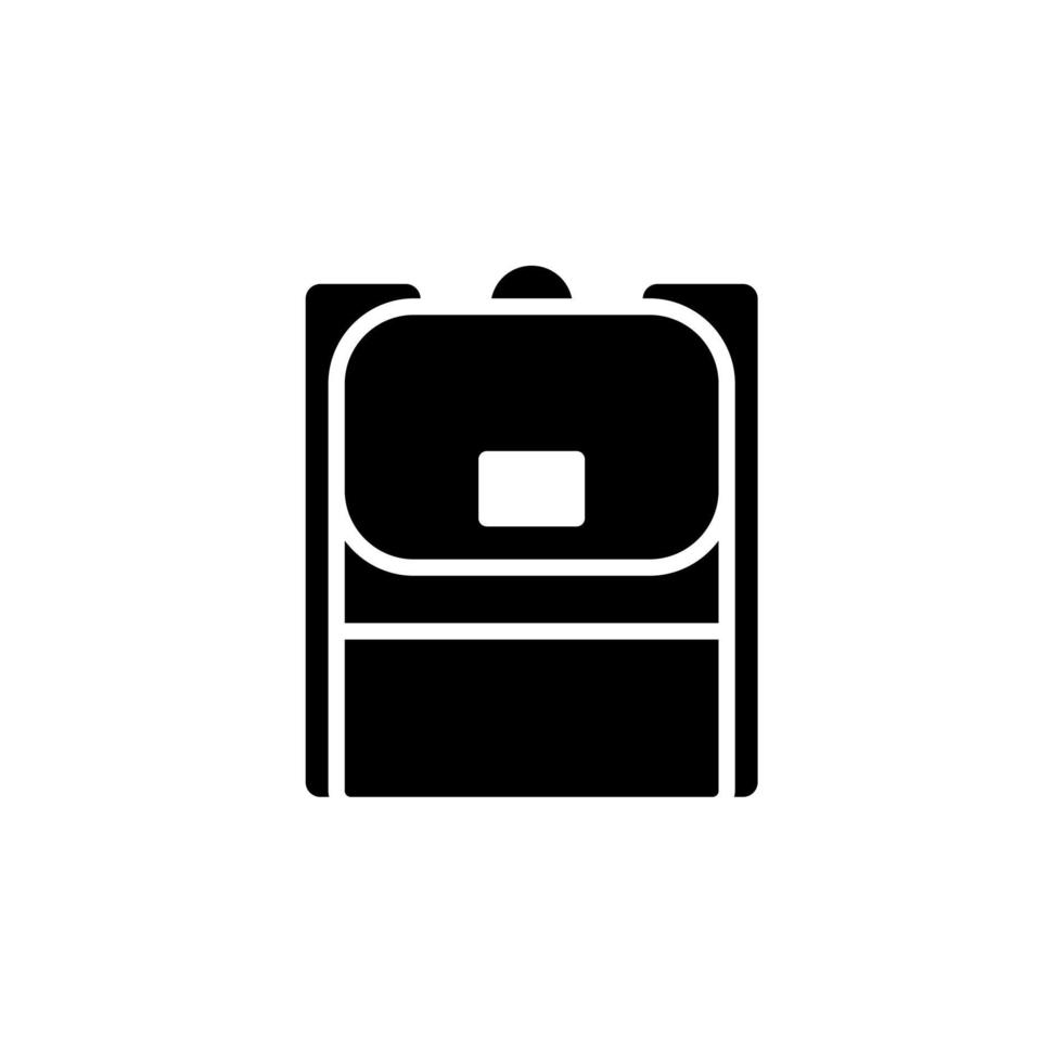 Backpack, School, Rucksack, Knapsack Solid Icon, Vector, Illustration, Logo Template. Suitable For Many Purposes. vector