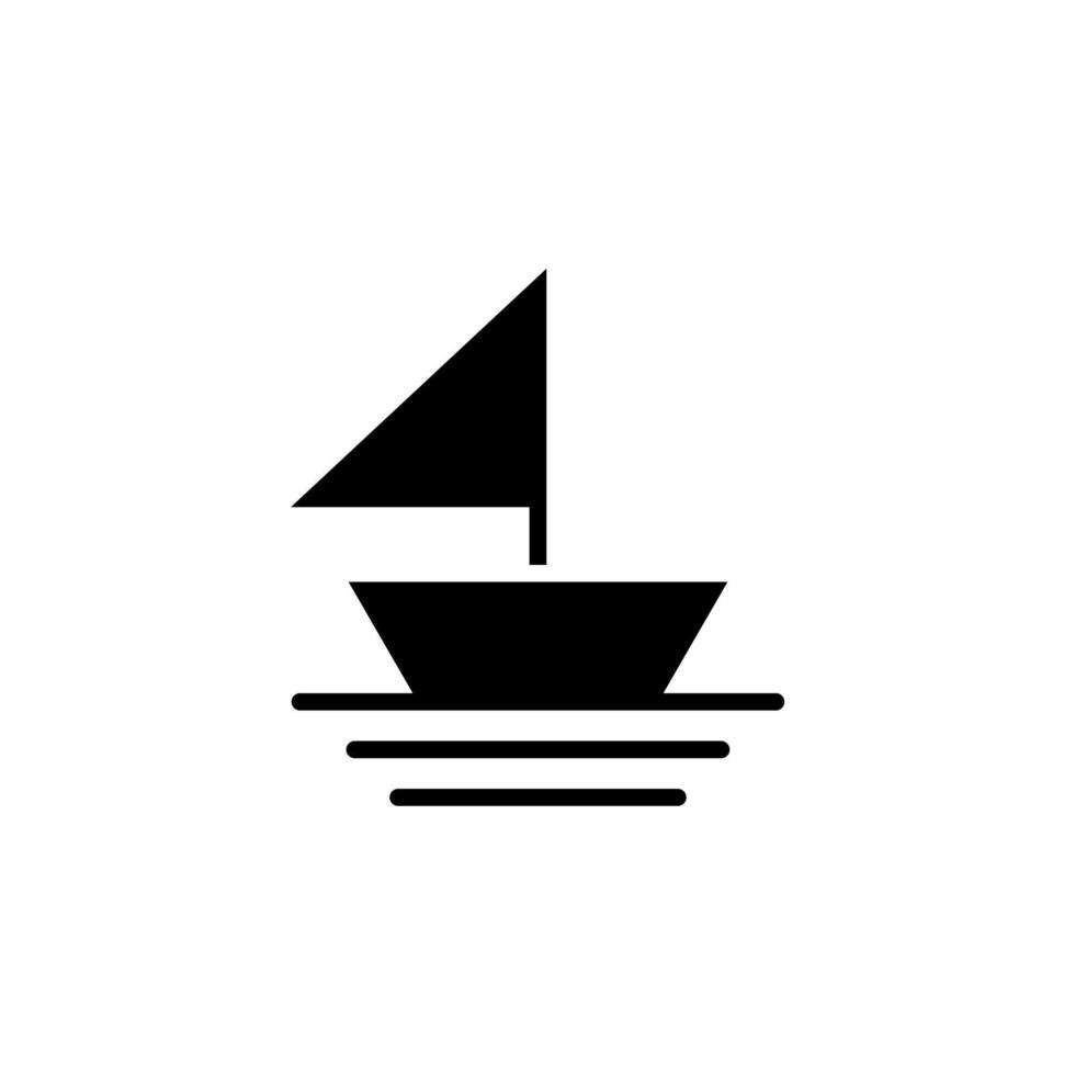 Ship, Boat, Sailboat Solid Icon, Vector, Illustration, Logo Template. Suitable For Many Purposes. vector