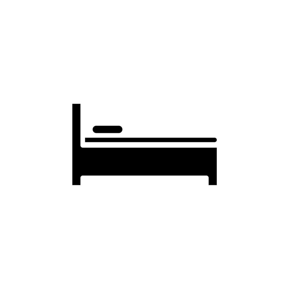 Bed, Bedroom Solid Icon, Vector, Illustration, Logo Template. Suitable For Many Purposes. vector