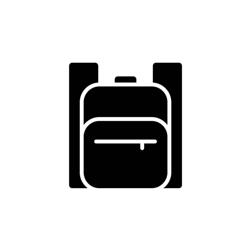 Backpack, School, Rucksack, Knapsack Solid Icon, Vector, Illustration, Logo Template. Suitable For Many Purposes. vector