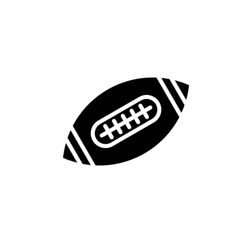 fútbol americano, deporte de rugby, pelota, icono sólido del juego, vector, ilustración, plantilla de logotipo. adecuado para muchos propósitos. vector