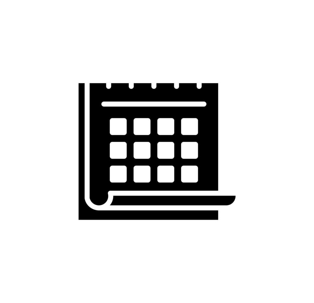 Calendar, Schedule, Date Solid Icon, Vector, Illustration, Logo Template. Suitable For Many Purposes. vector