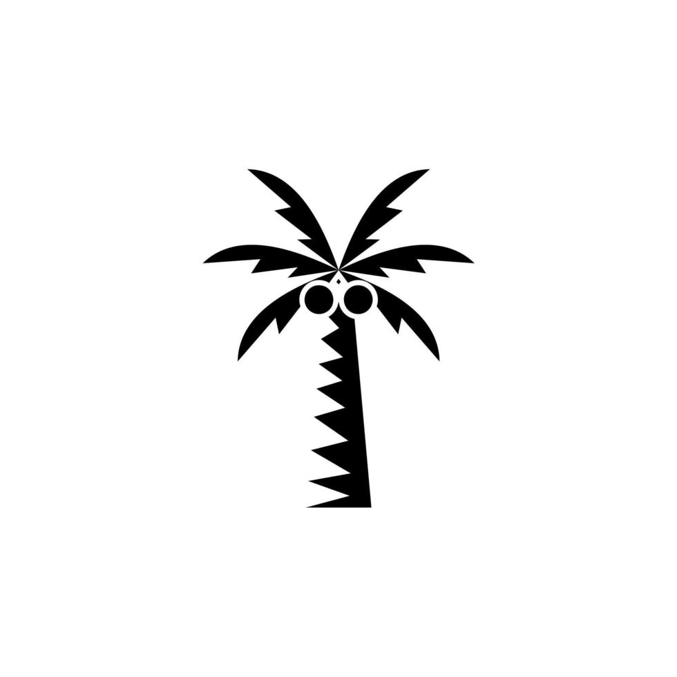 palma, coco, árbol, isla, icono sólido de playa, vector, ilustración, plantilla de logotipo. adecuado para muchos propósitos. vector