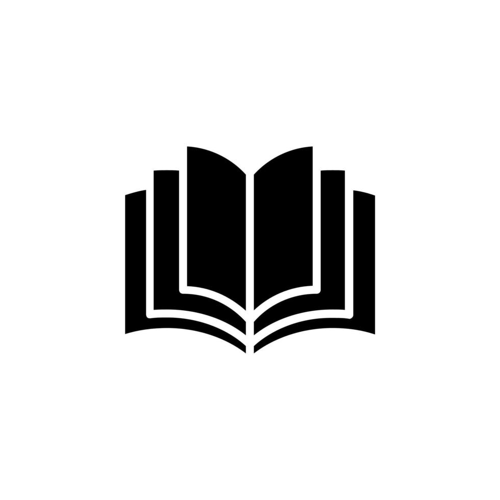 libro, leer, biblioteca, estudiar icono sólido, vector, ilustración, plantilla de logotipo. adecuado para muchos propósitos. vector