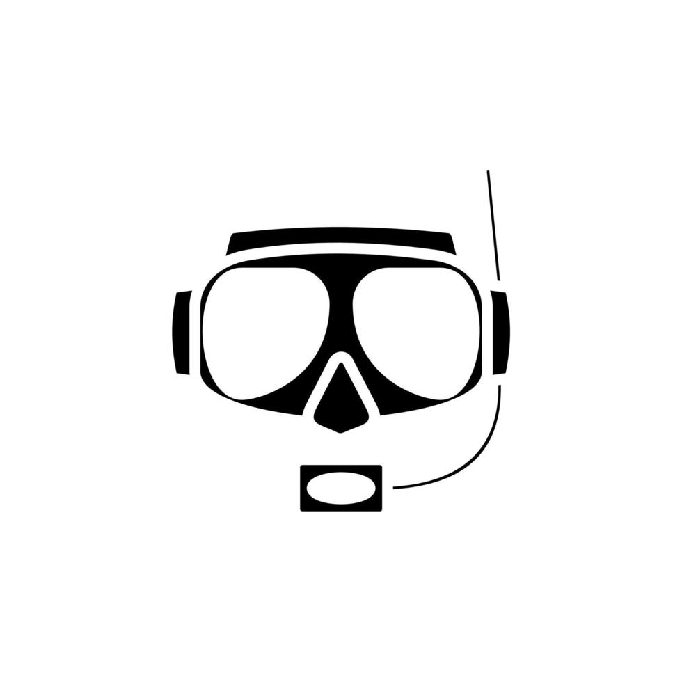 Diving Mask, Snorkel, Swimwear, Snorkelling, Scuba, Diver, Goggles Solid Icon, Vector, Illustration, Logo Template. Suitable For Many Purposes. vector