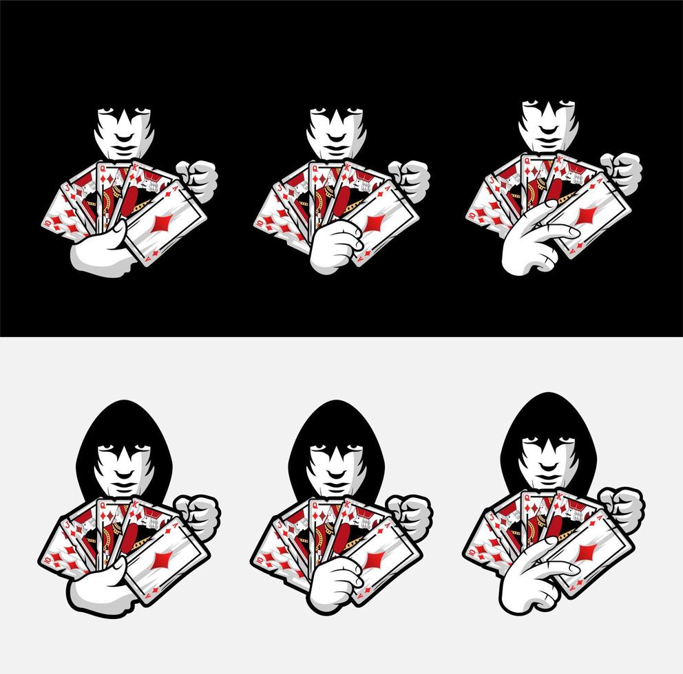 Poker logo character design illustration vector