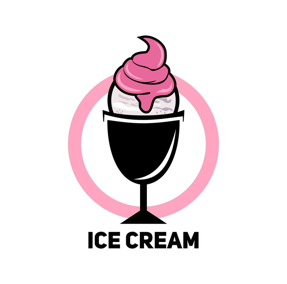 ilustración de diseño de logotipo de helado vector