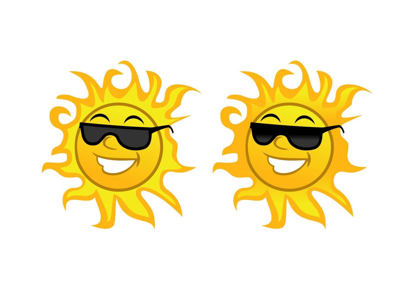 Funny sun cartoon character design illustration vector