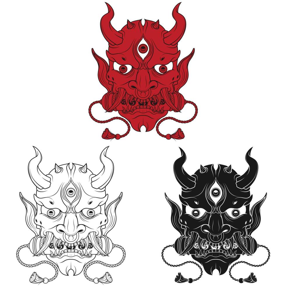 Oni Japanese Demon Skin vector