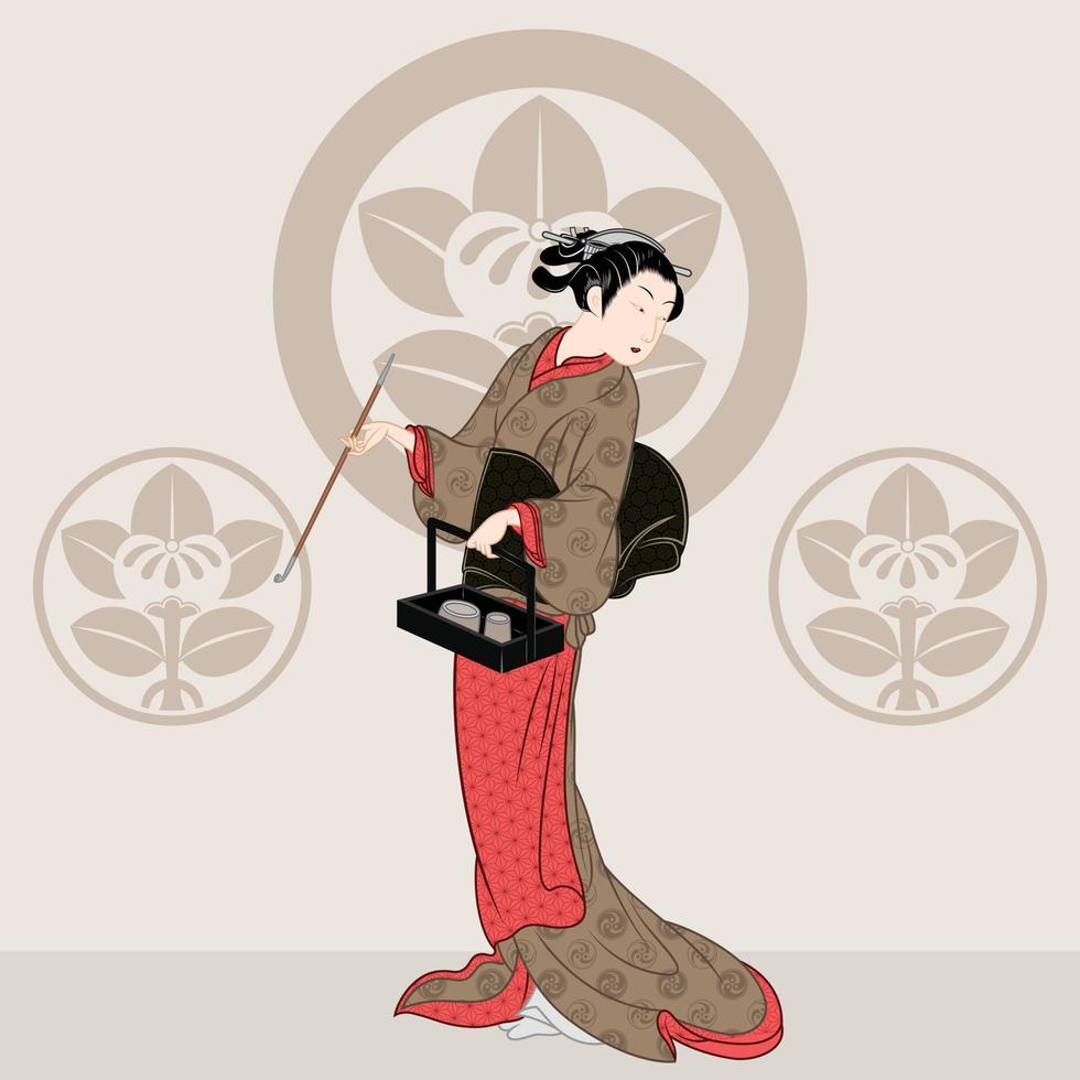 diseño de mujer japonesa vector