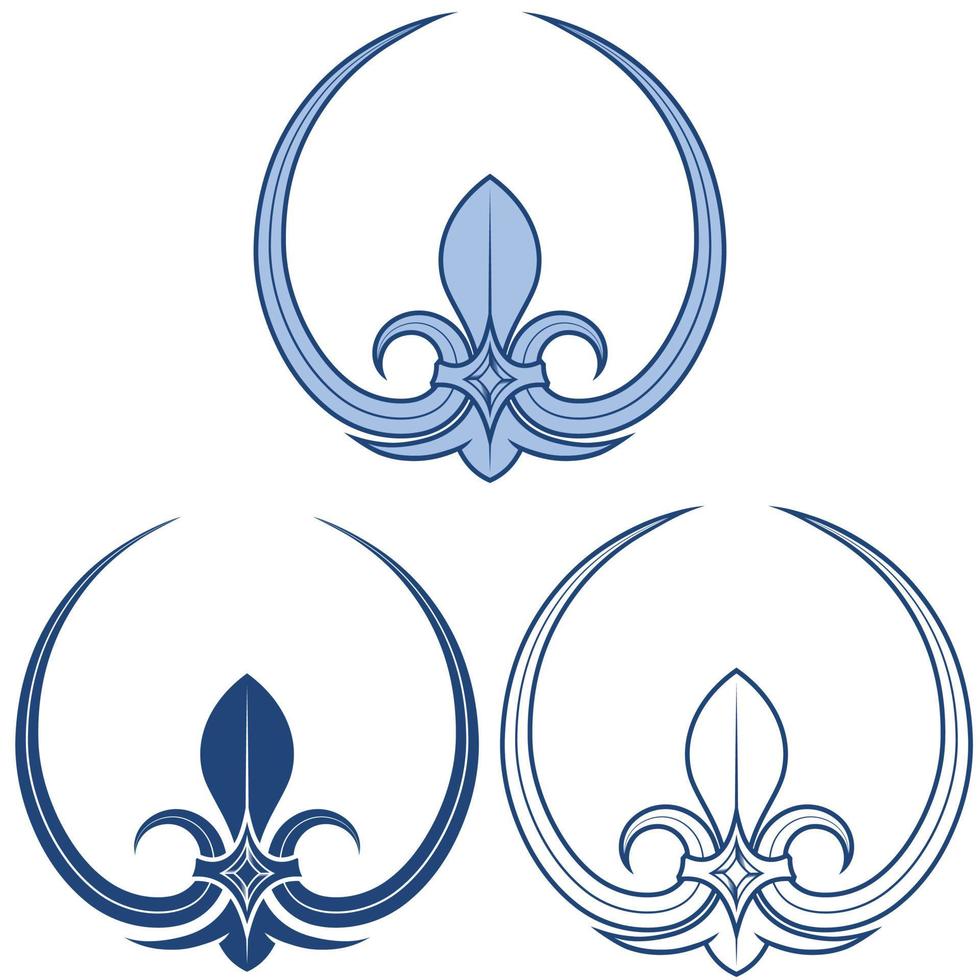 símbolo de la flor de lis medieval vector