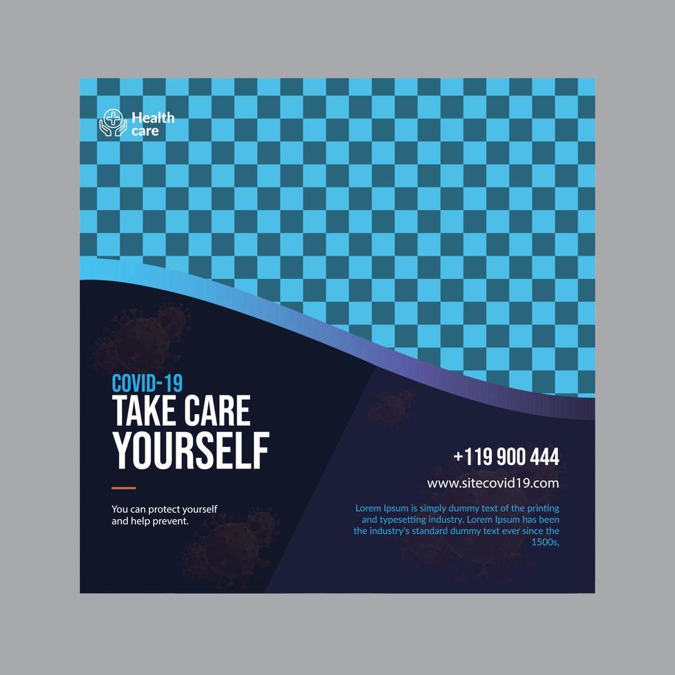 covid-19  social media post or web banner design pro download Pro Vector
