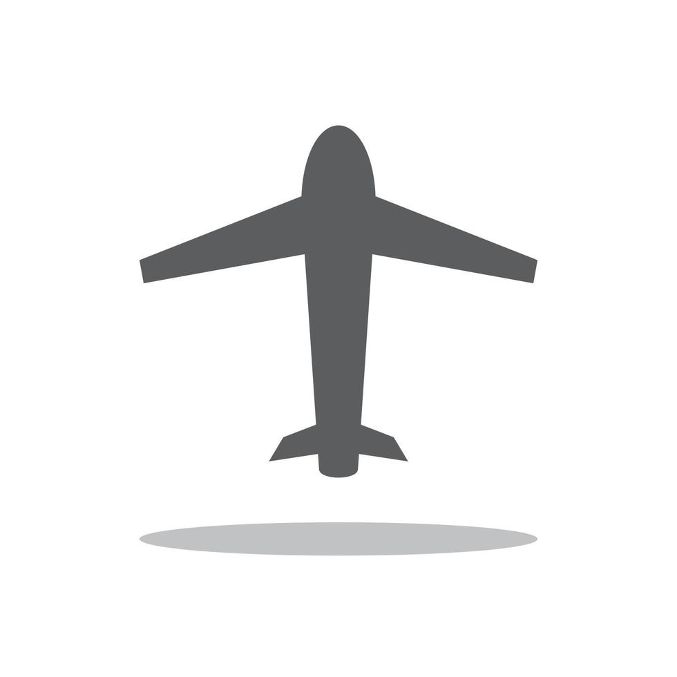 Airplane silhouette and shadow. vector