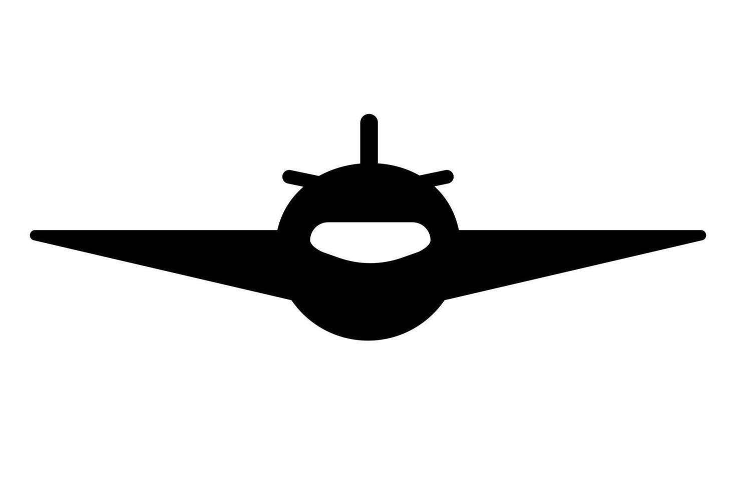 Silhouette icon of an airplane in flight. vector