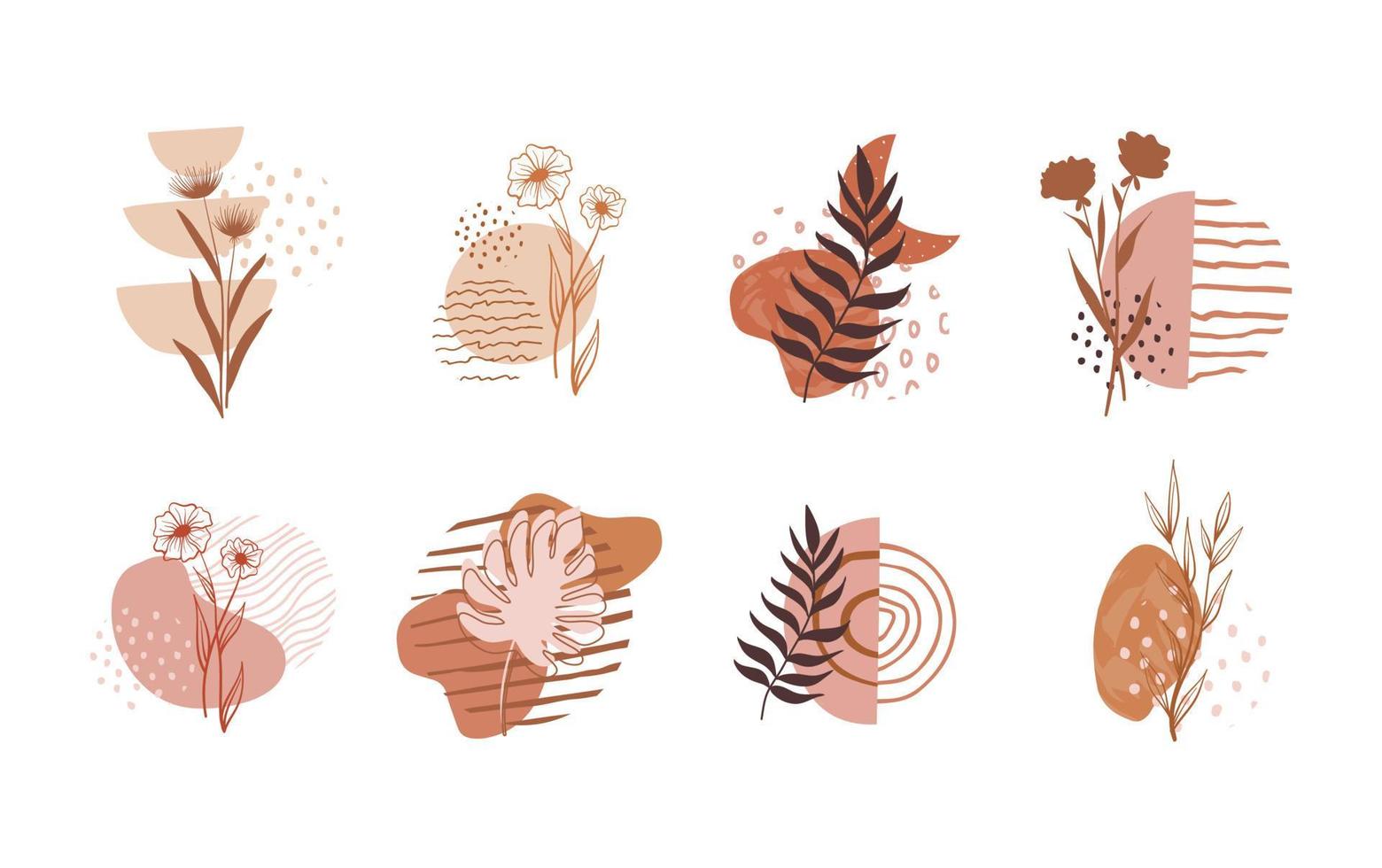 Highlight Icons. Boho composition story Icons set. Abstract simple shapes covers. Boho social media. vector