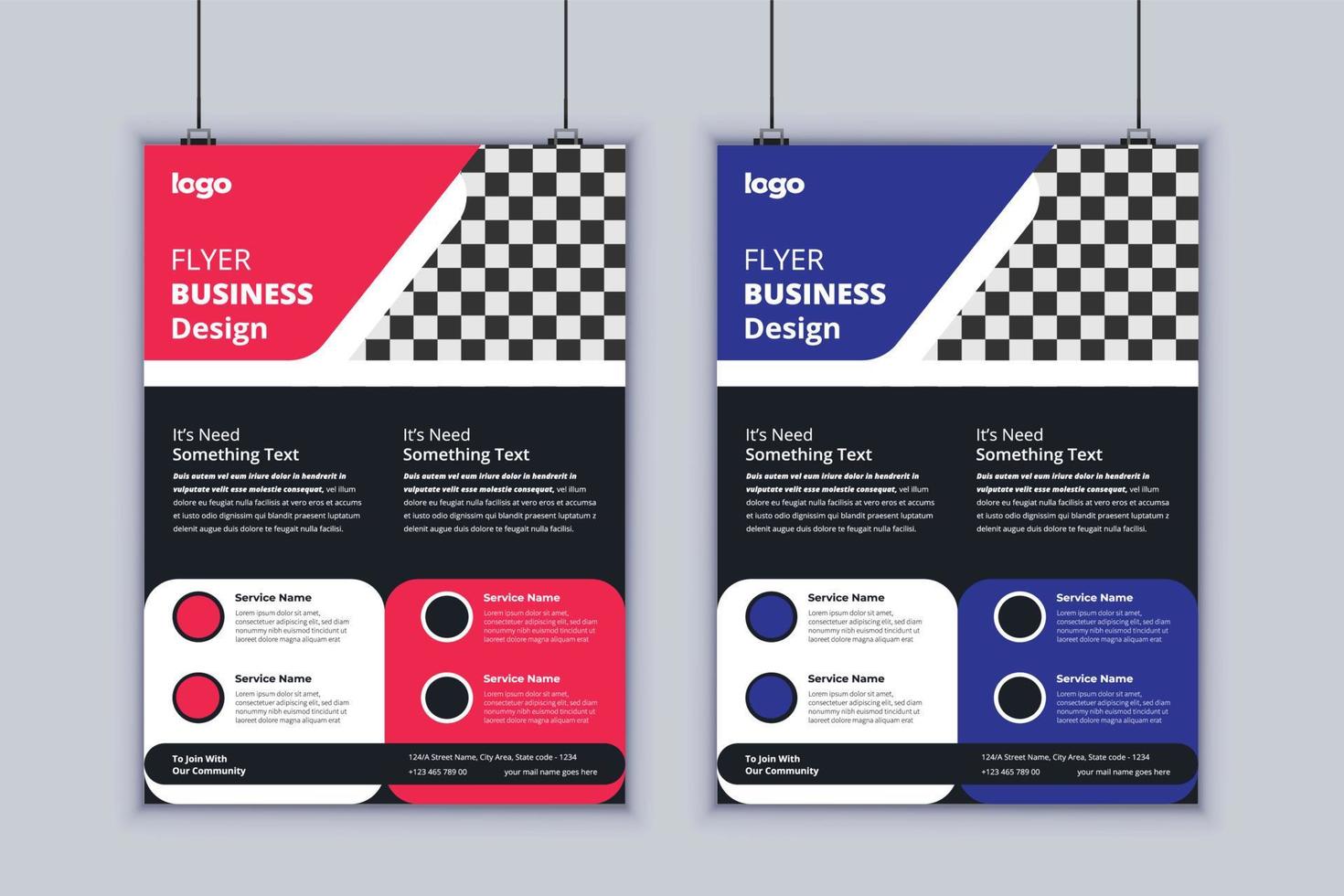 Digital Agency Flyer Design. Business Flyer Design. Vector Design Template. 2 Page Flyer Design. Modern Layout