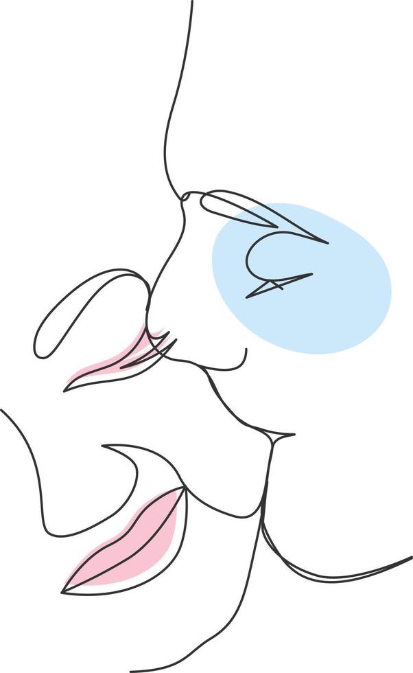 Couple vector illustration in line art