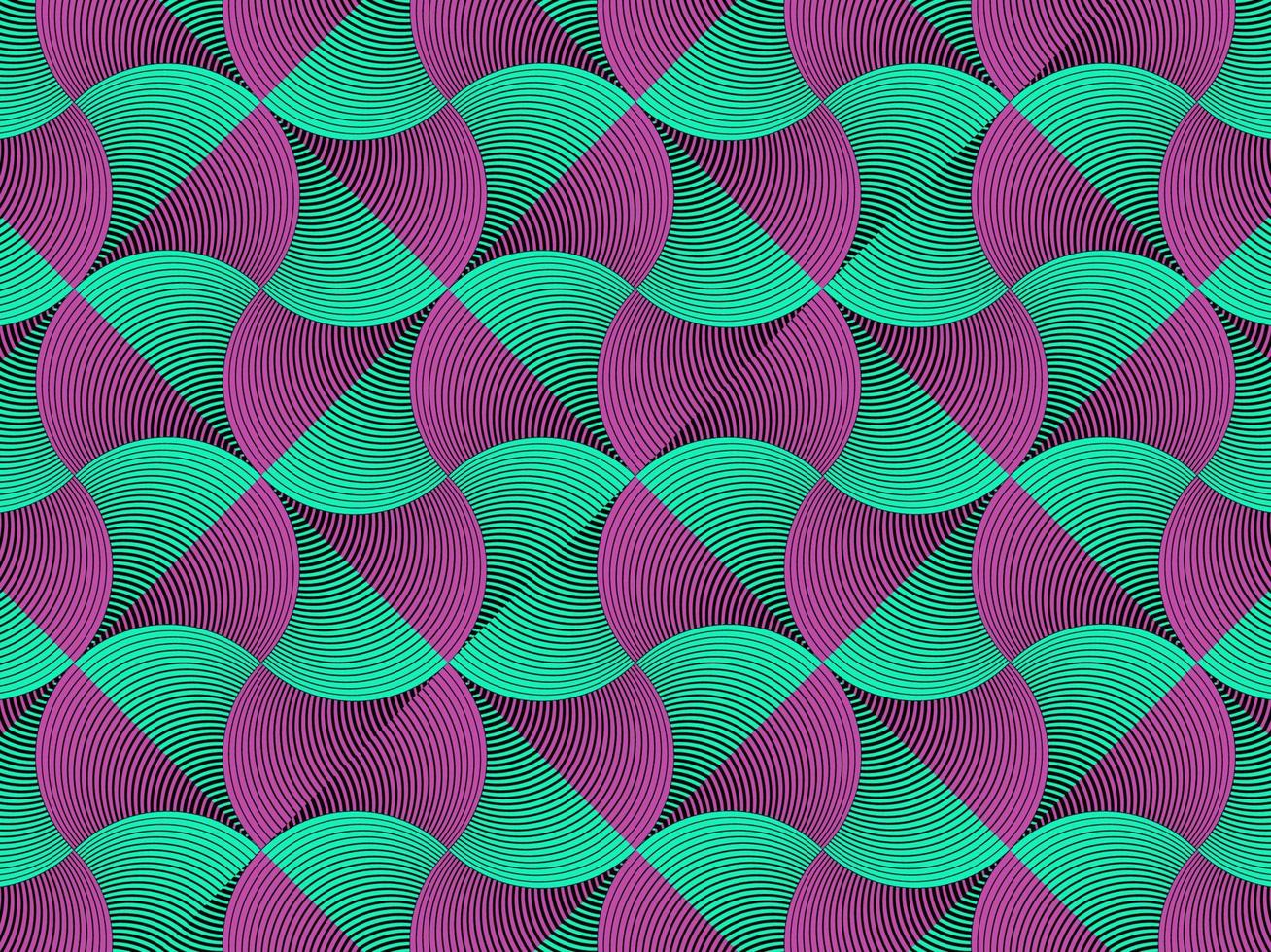 African Wax Print fabric, Ethnic kanka kikoy ornament for your design, colorful tribal motifs, overlapping geometric elements. Vector texture, afro kitenge textile, Ankara fashion style background