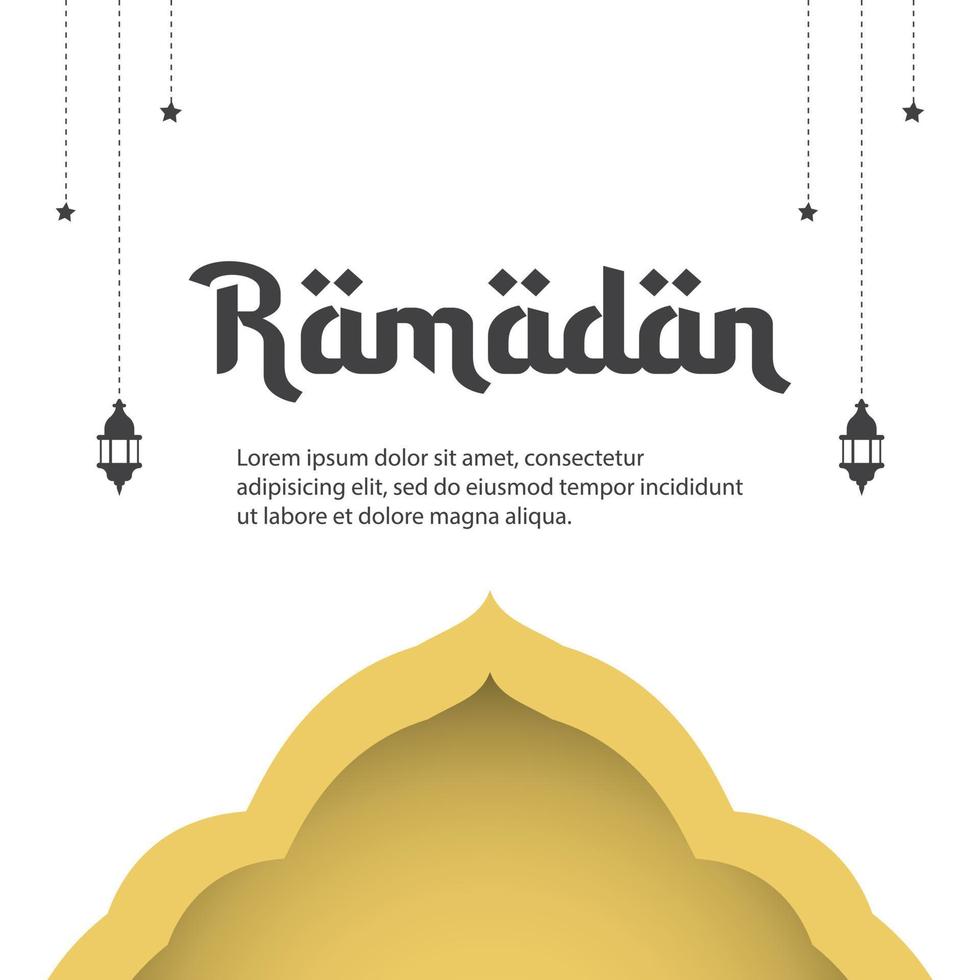 Ramadan banner design template. Golden islamic ornament vector