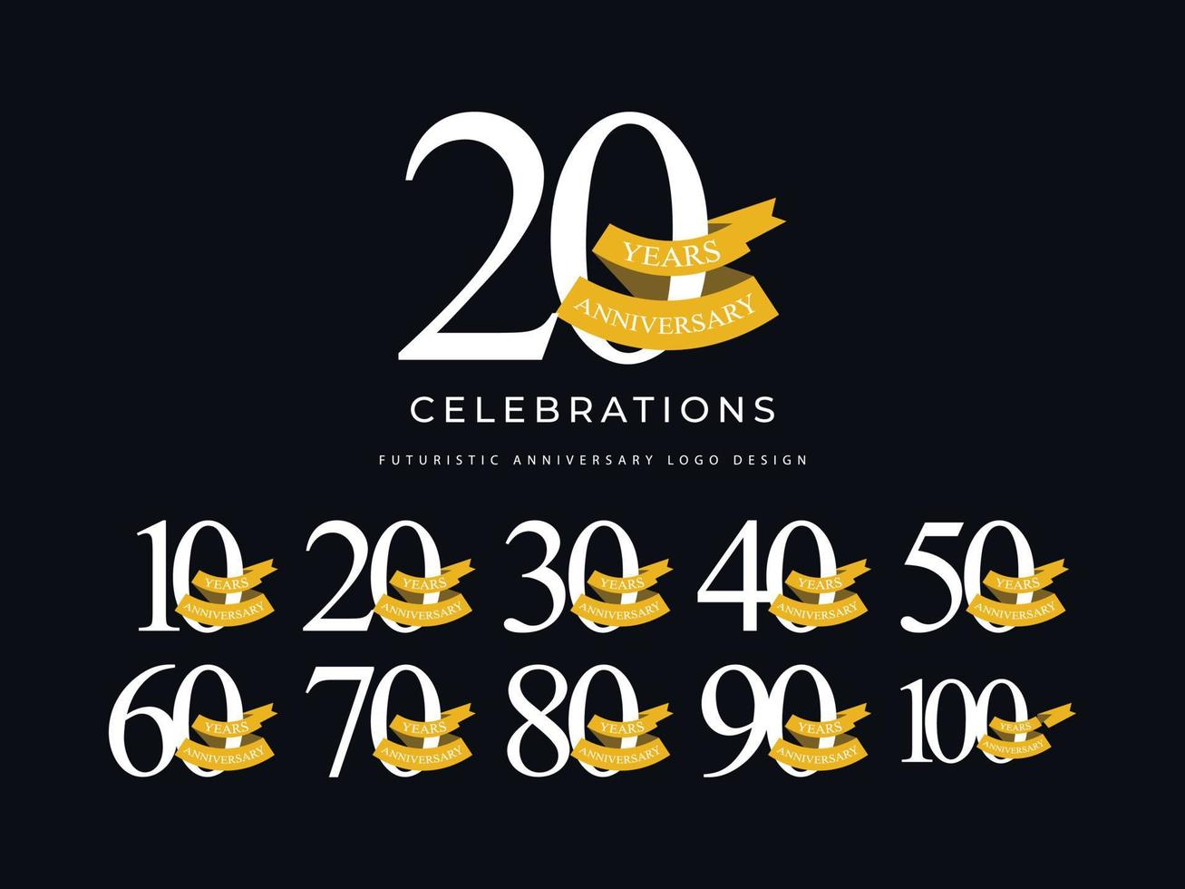 plantilla de colección de logotipo de celebración de aniversario vector
