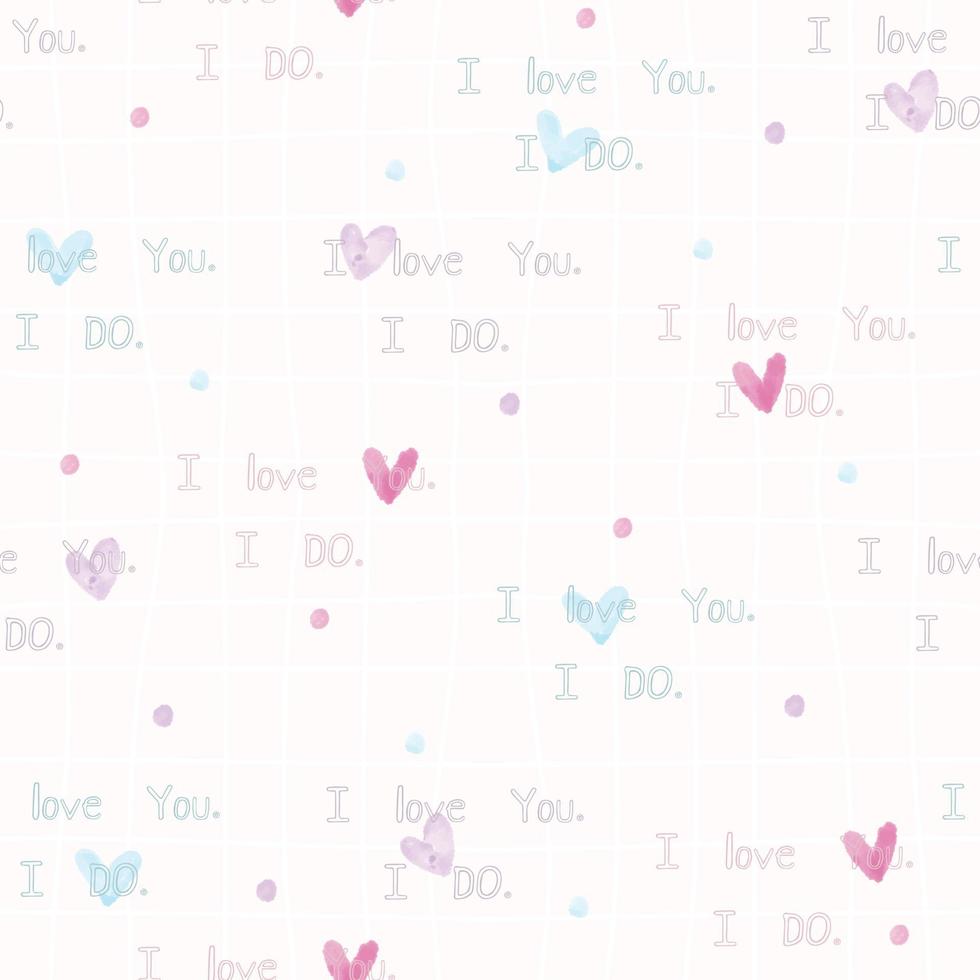 seamless valentine pattern background with heart and words , I love you vector