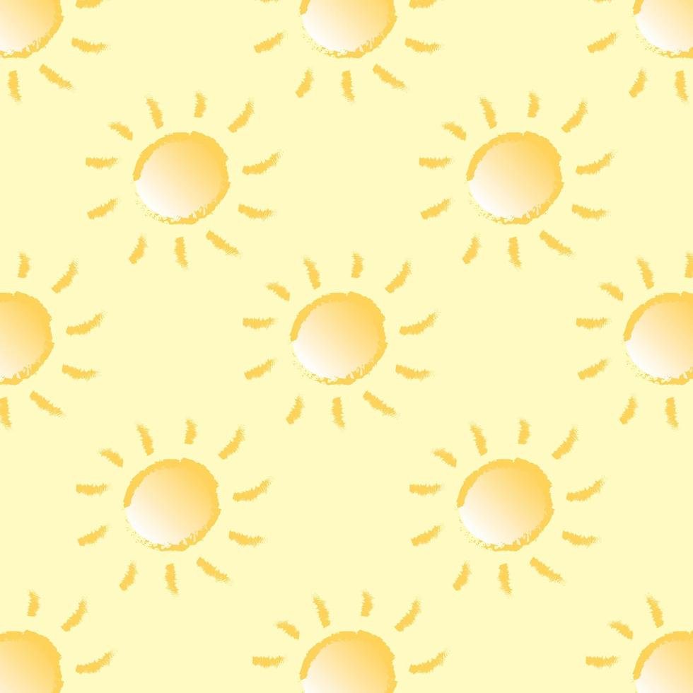 patten soleado sobre fondo amarillo, patrón de niños vector