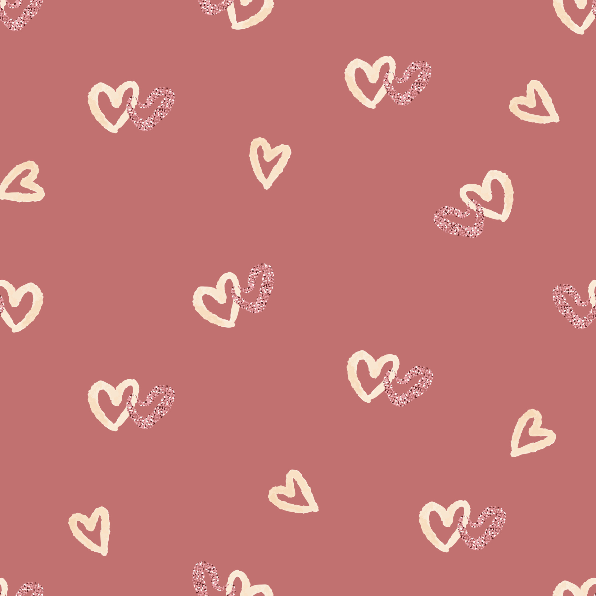 Rose Gold Heart shared Glitter Pink Hearts HD phone wallpaper  Pxfuel