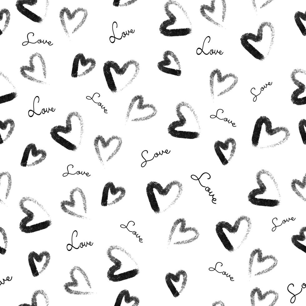 seamless pattern background with heart and love words , valentine card vector
