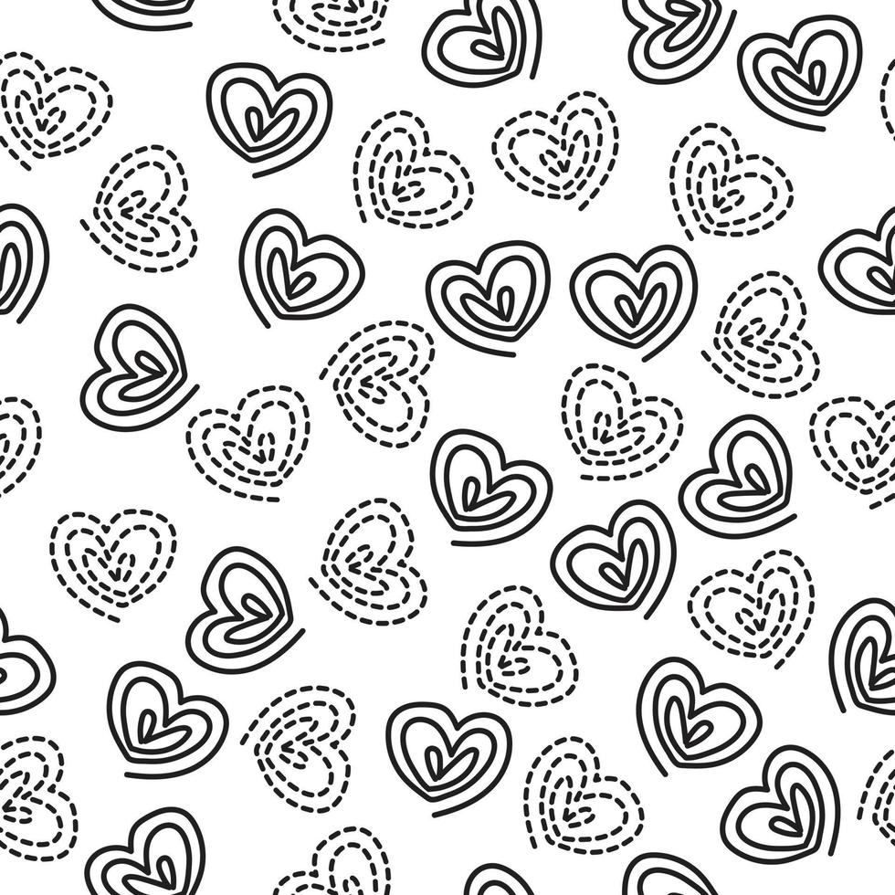 seamless black heart shape pattern background , kids pattern vector