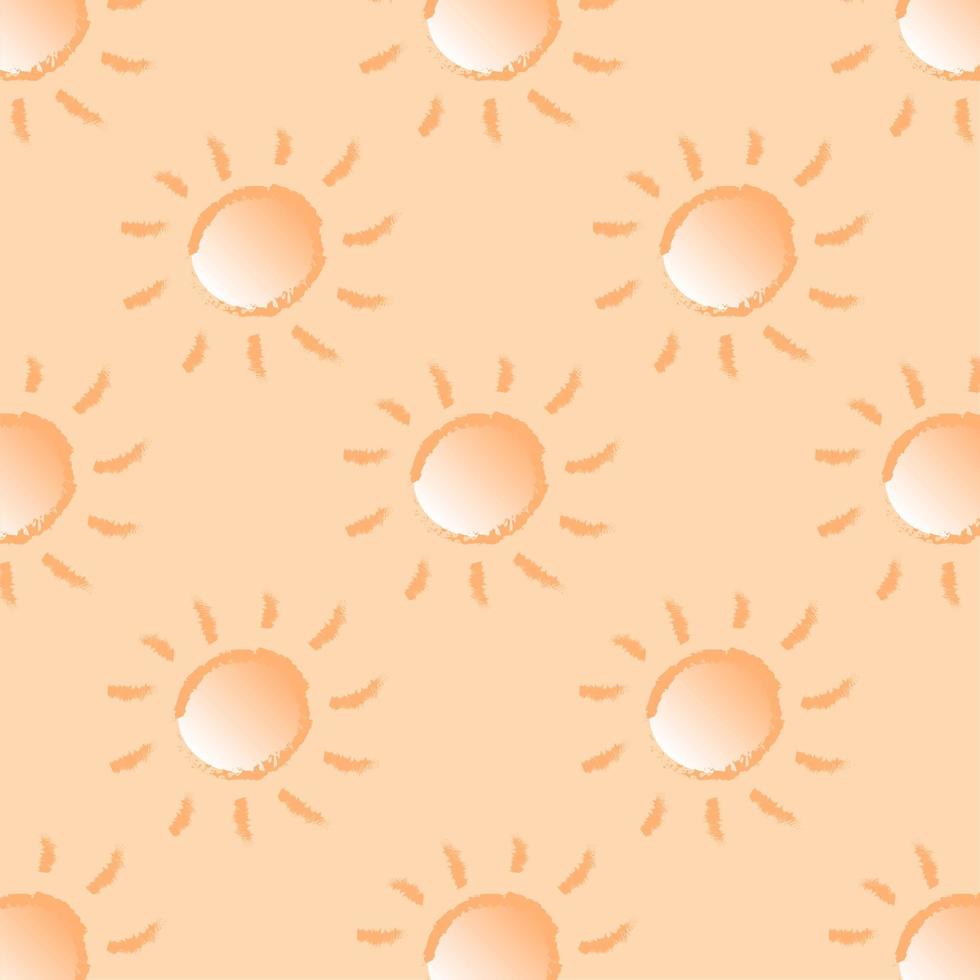 patten soleado sobre fondo naranja, patrón de niños vector