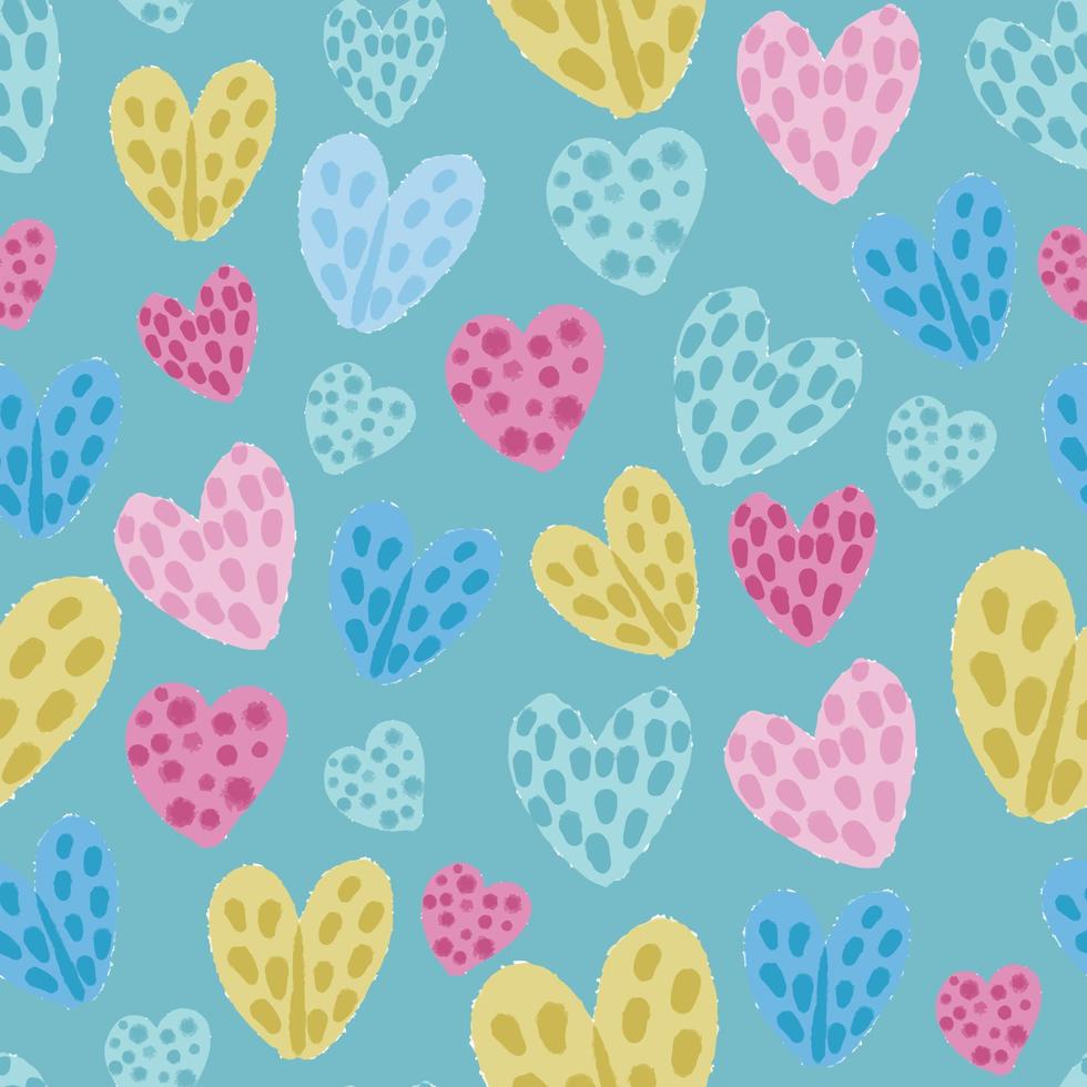 seamless valentine day pattern background with mixed hand draw heart , valentine card vector