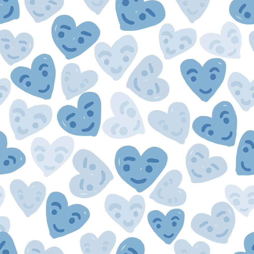 seamless valentine day pattern background with blue heart and ...