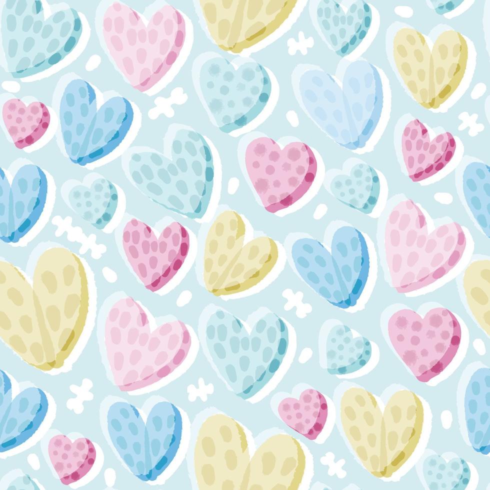 seamless valentine day pattern background with mixed colourful hand ...