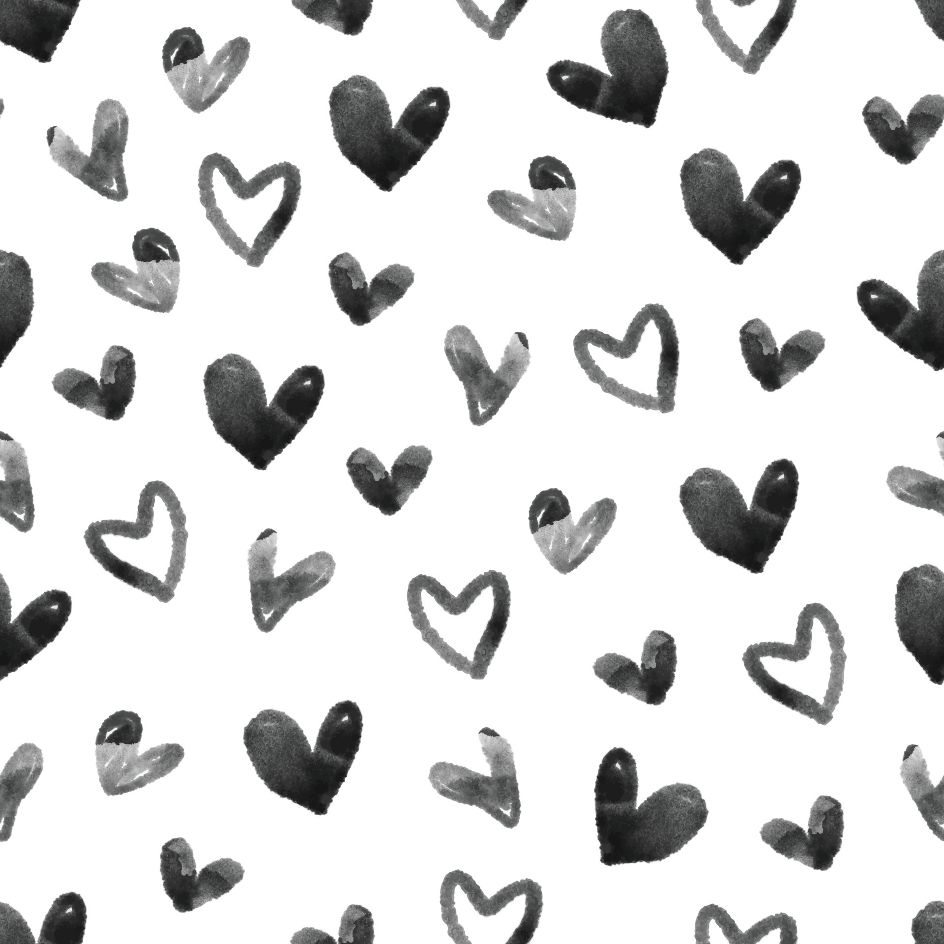 seamless simple black heart shape pattern on white background , kids  pattern 5337345 Vector Art at Vecteezy