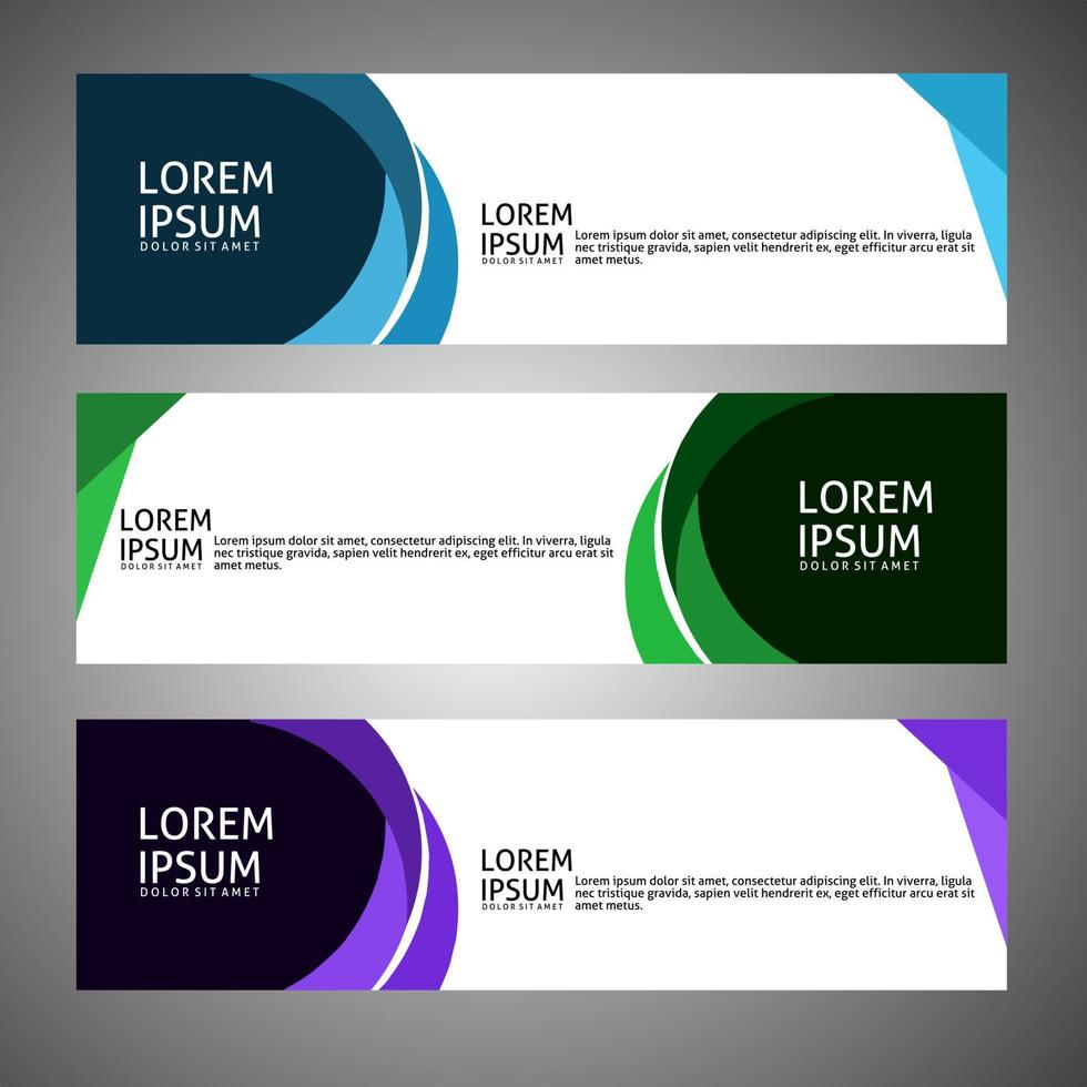 banner background, vector design in three different colors,