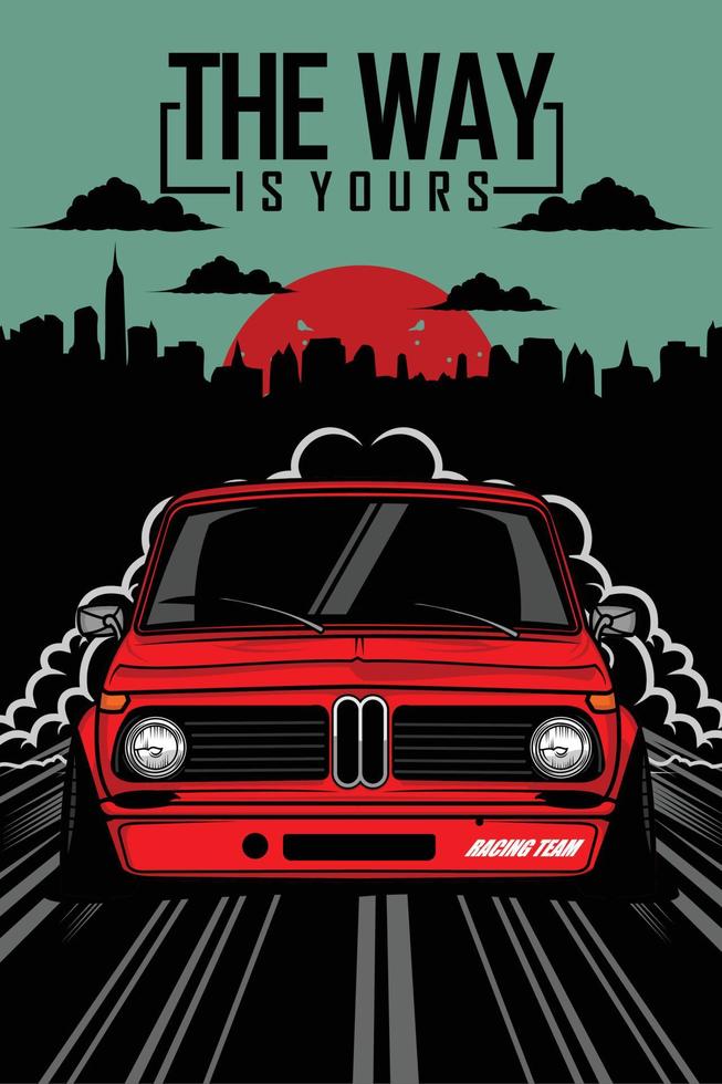 CAR POSTER ILLUSTRATION READY FORMAT EPS 10.eps vector