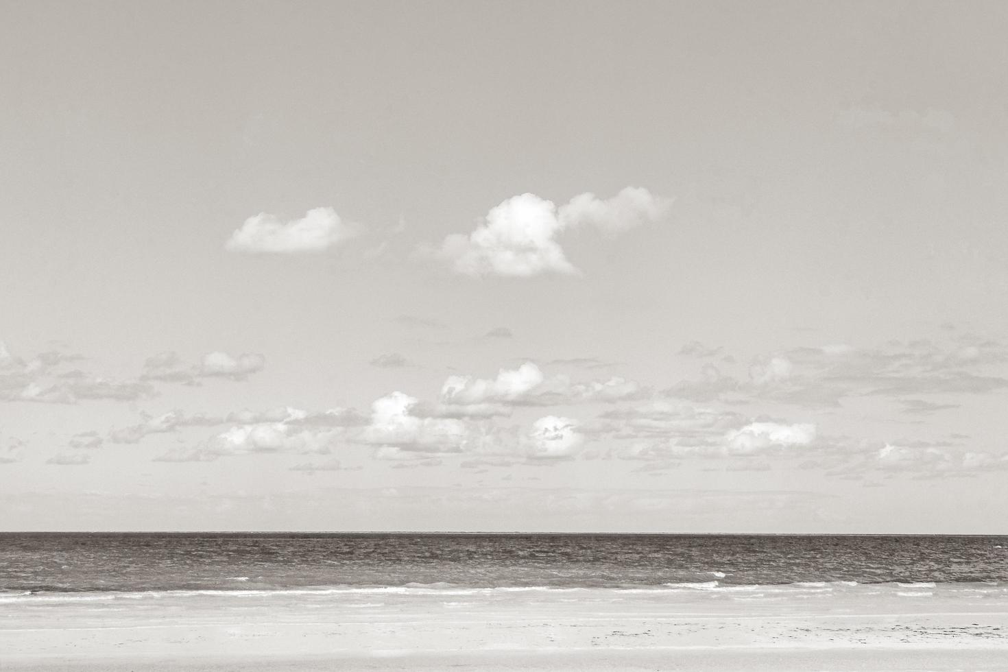 Natural Holbox island beach sandbank panorama turquoise water waves Mexico. photo