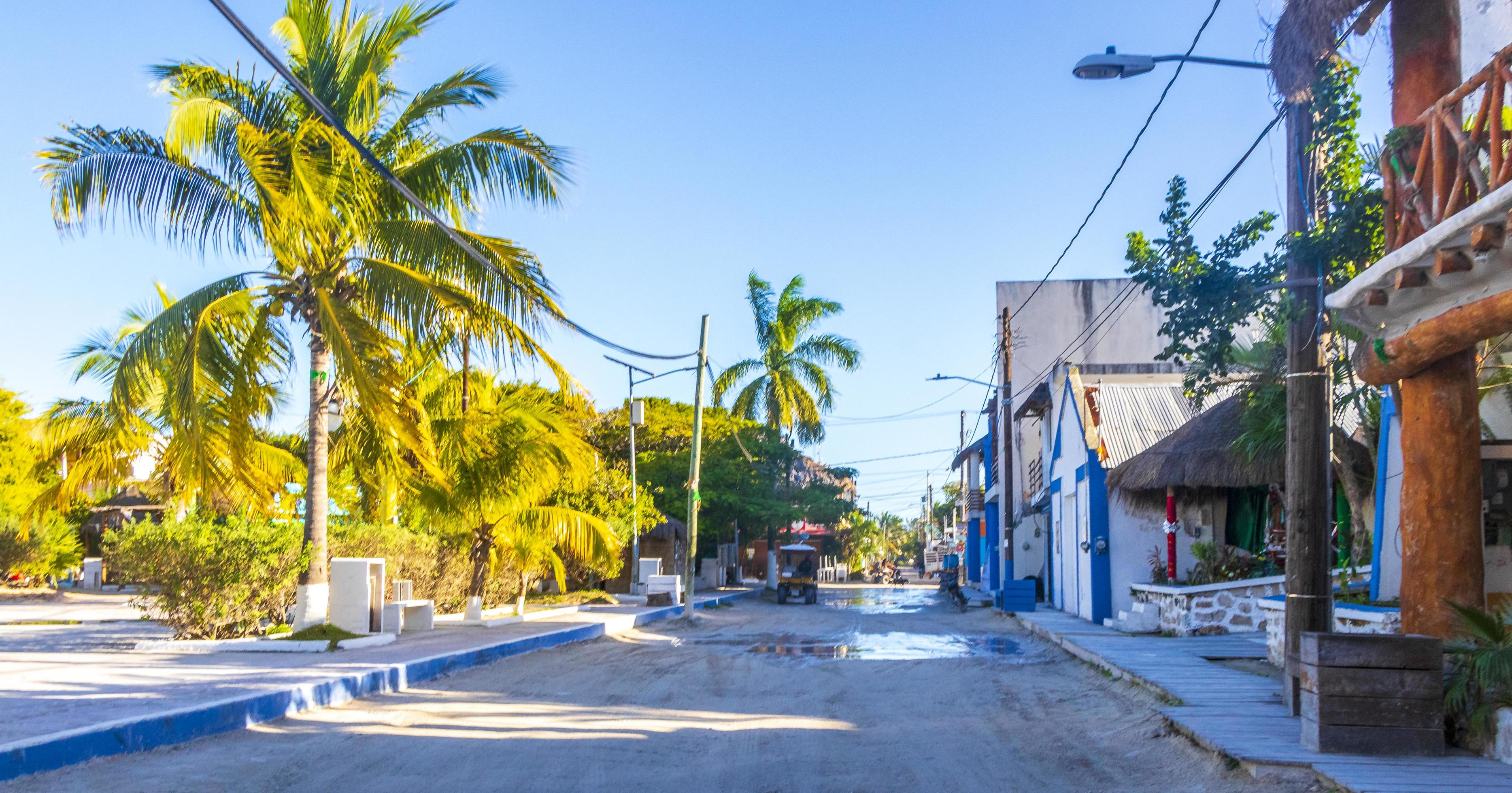 Holbox Mexico 22. December 2021 Colorful Holbox island village with