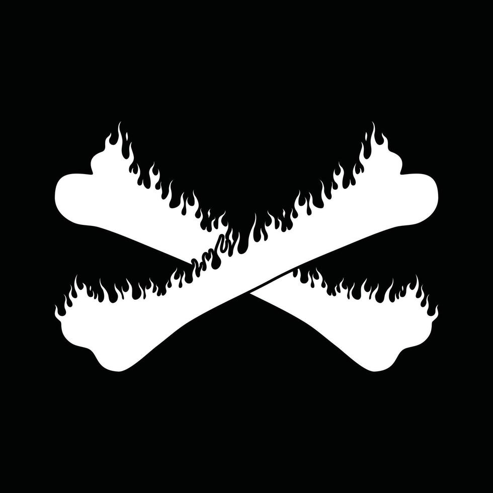 Bone X burn vector black and white