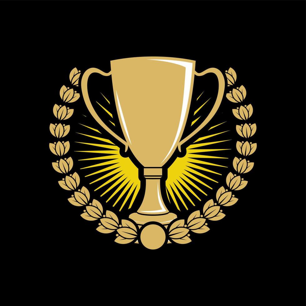 gold trophy vector illustration