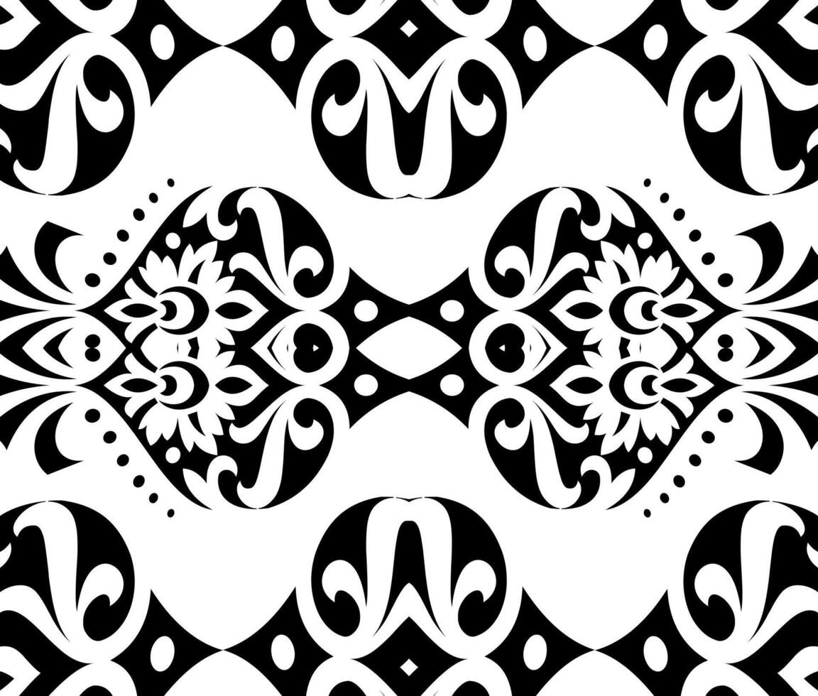 patrón ornamento perfecta ilustración vectorial en blanco y negro vector