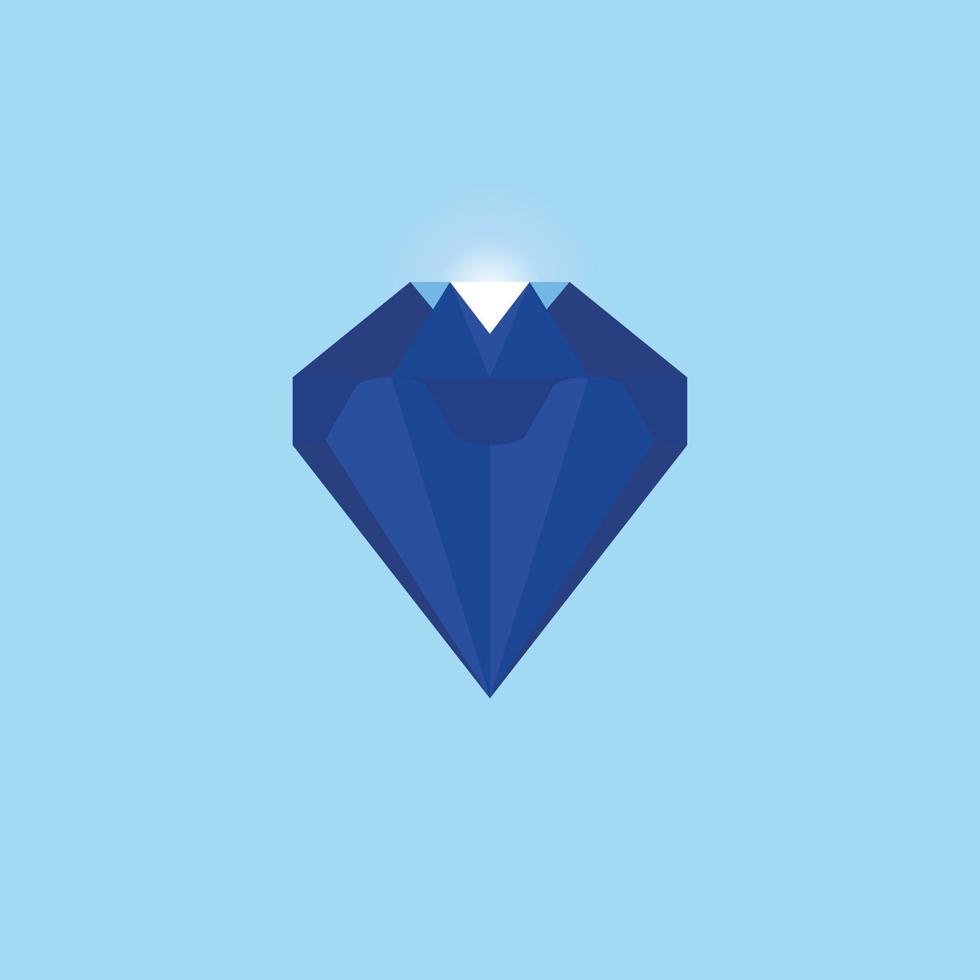 logo iceberg diamante minimalista icono vector símbolo diseño plano
