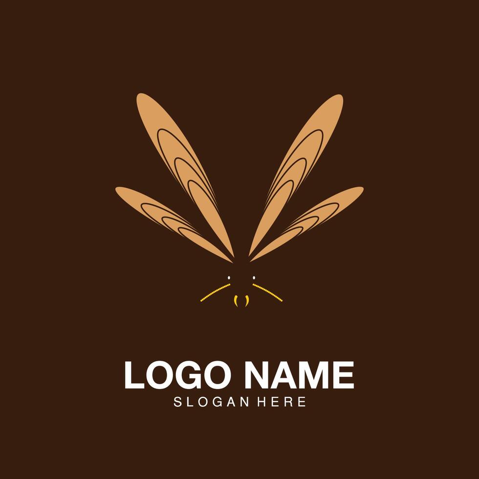 Logo moth minimalist icon vector symbol flat design