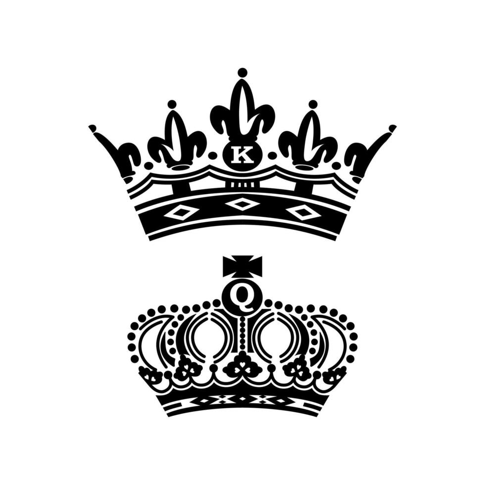 Crown vector illustration black and white