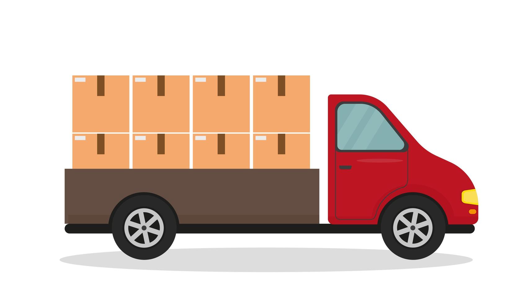 Delivery van with boxes. Vector illustration.