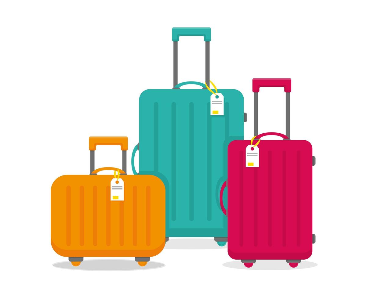 Bright travel suitcasesn. vector