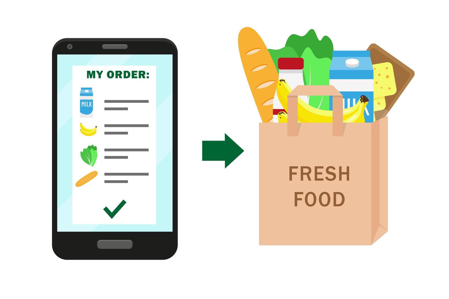 Online food order or delivery concept. vector