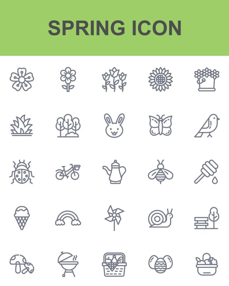 spring icon set pack bundle vector